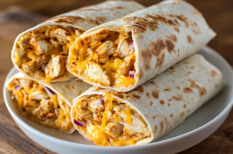 Cheesy Garlic Chicken Wraps Recipe