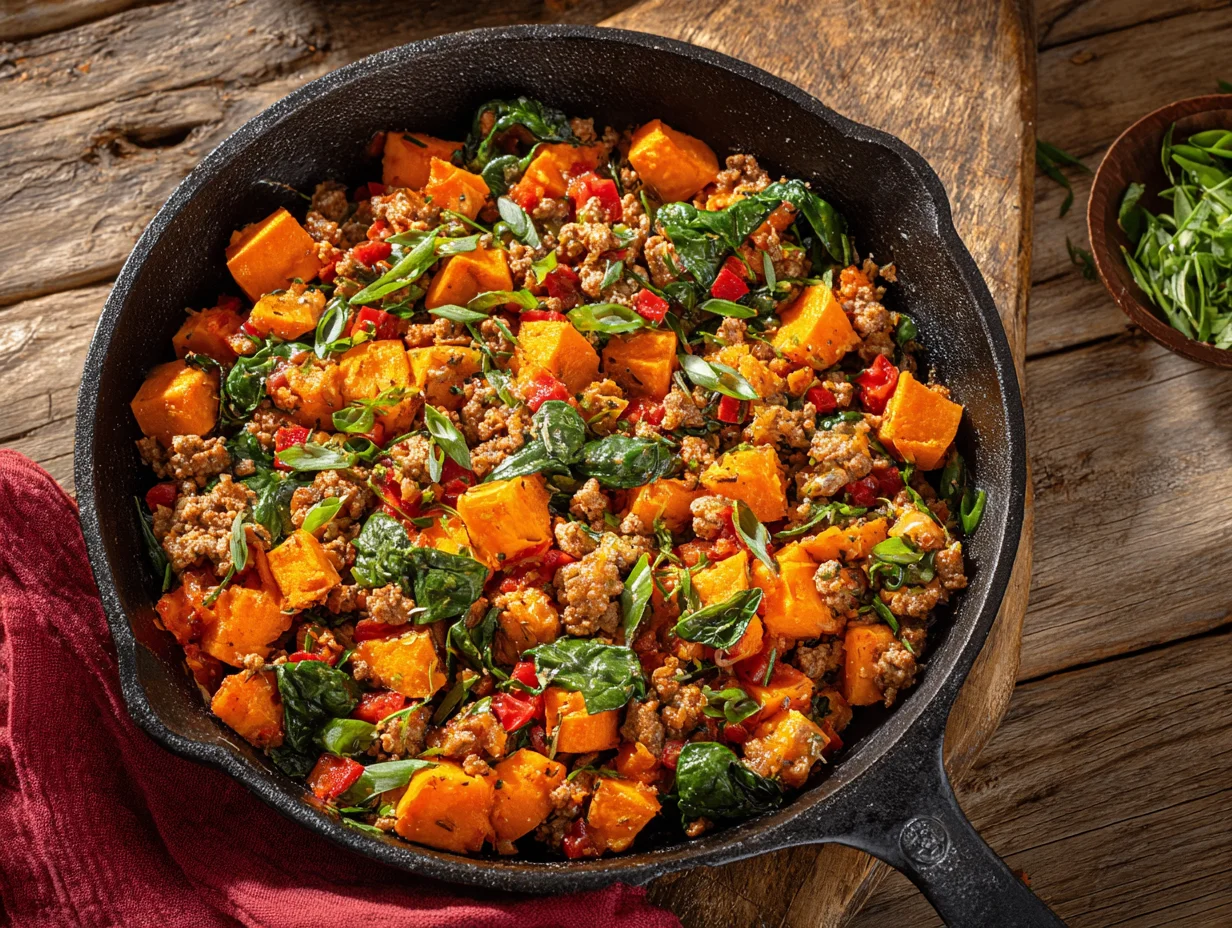ground turkey sweet potato skillet
