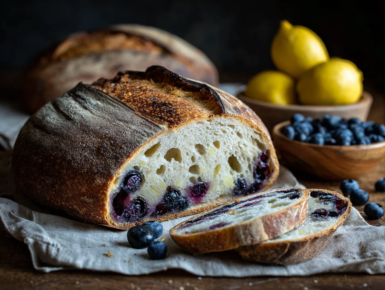 lemon blueberry sourdough bread