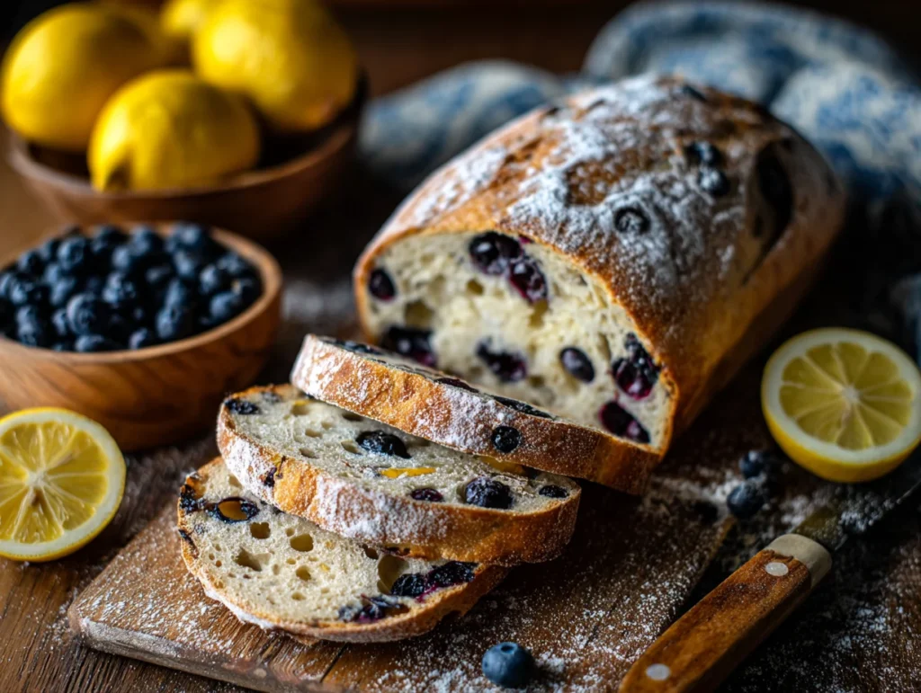 lemon blueberry sourdough bread
