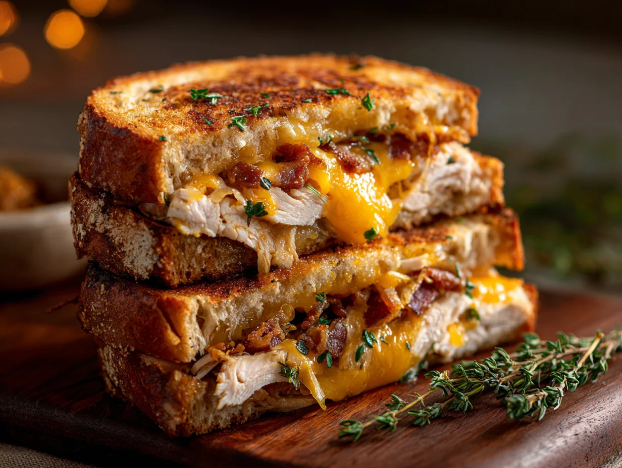 Cheddar and Bacon Turkey Melt on Sourdough