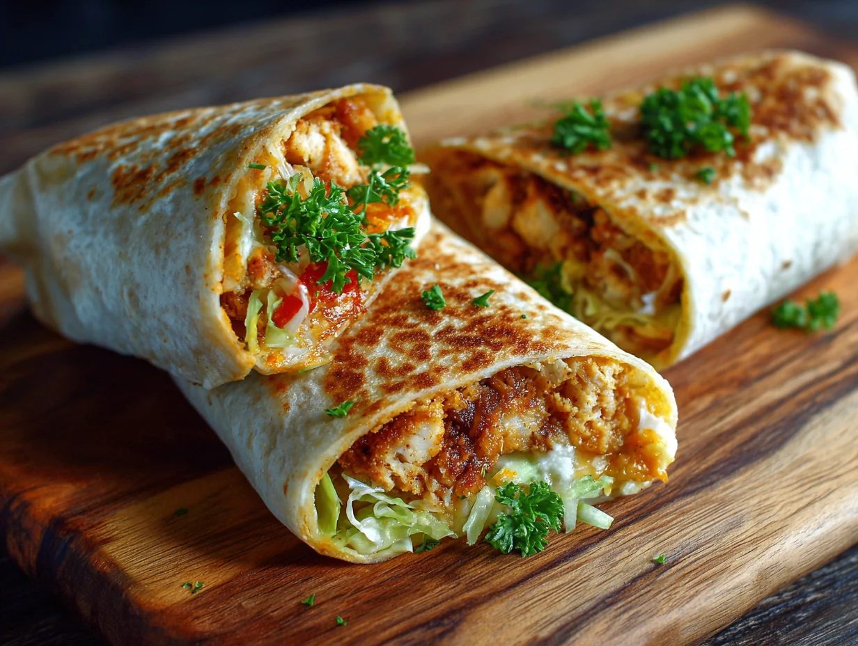 Cheesy Garlic Chicken Wraps