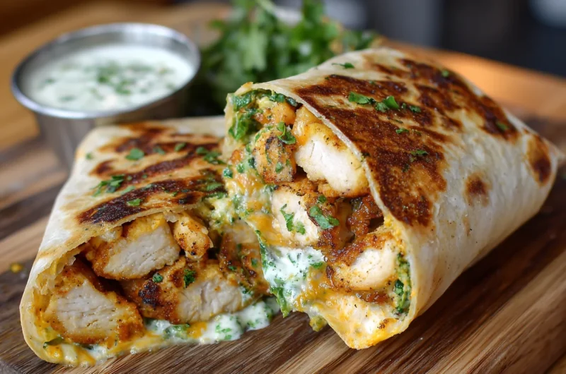 Crispy Cheesy Garlic Chicken Wrap Recipe