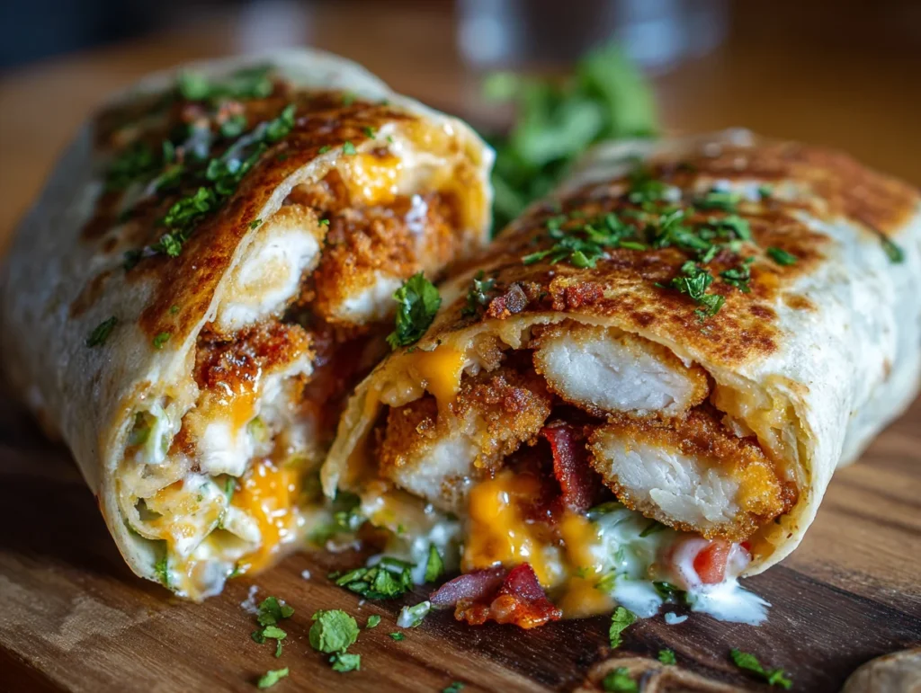 Cheesy Garlic Chicken Wraps