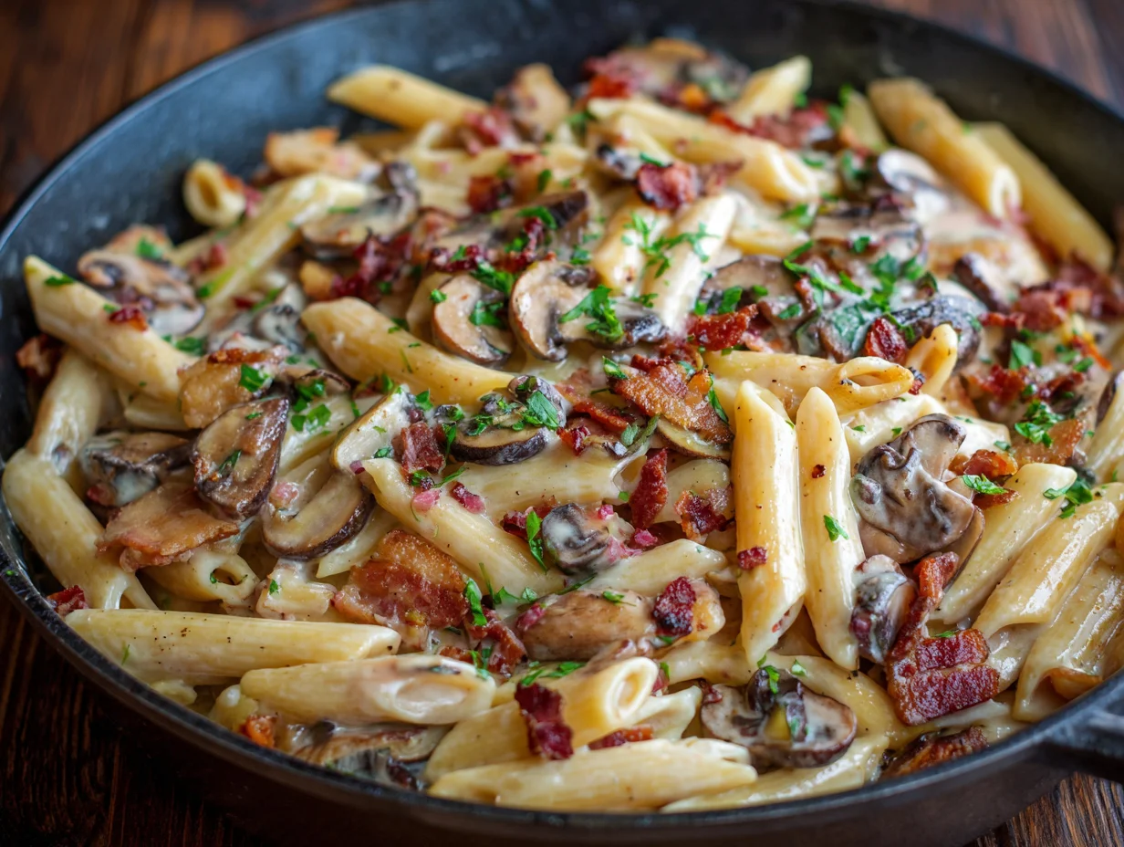 Creamy Bacon Mushroom Pasta
