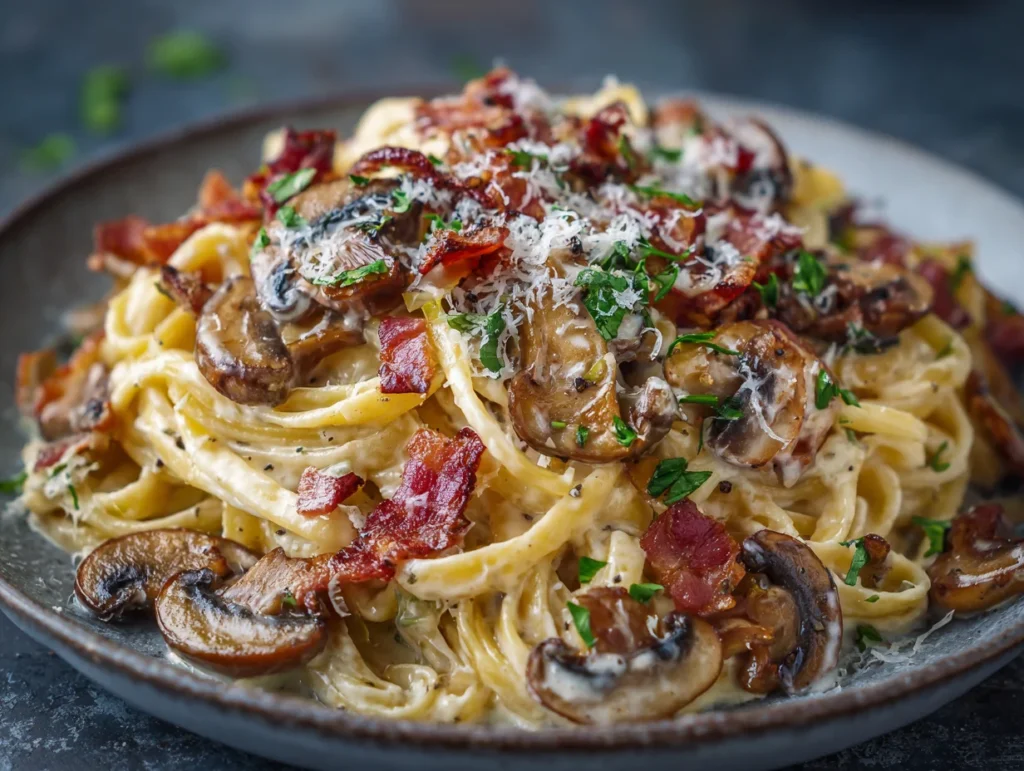 Creamy Bacon Mushroom Pasta