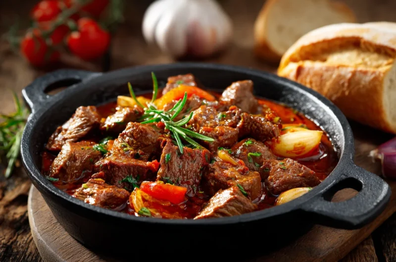 Easy Garlicky Beef Chunks Recipe