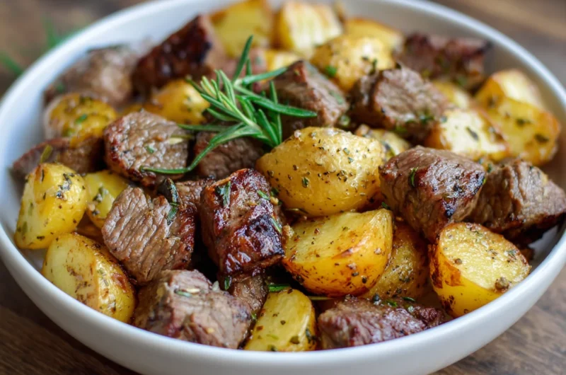 Easy Crockpot Steak Bites and Potatoes Recipe
