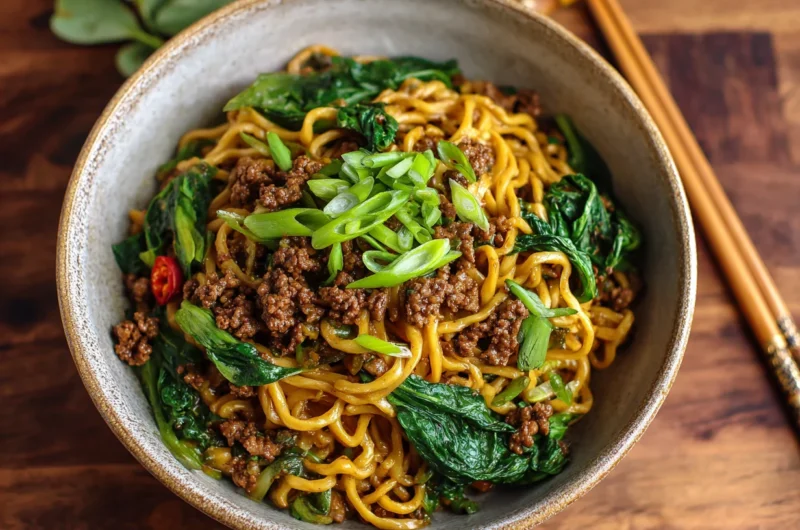 Mongolian Ground Beef Noodles Recipe – Easy 20 Minute Meal