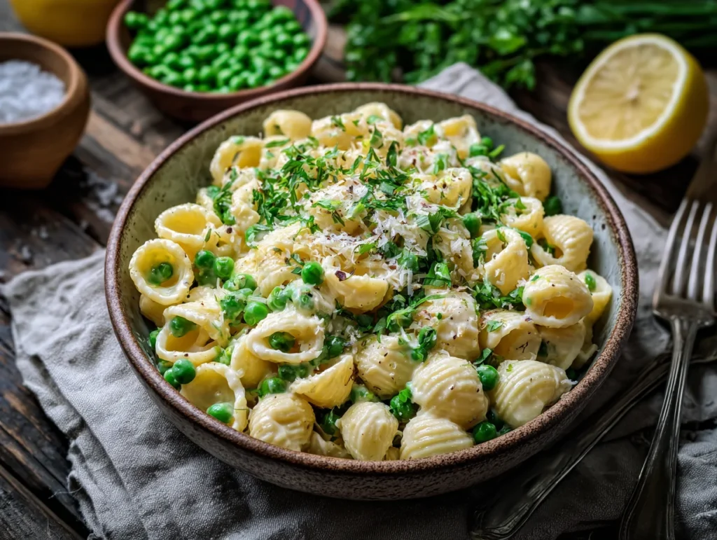 pasta and peas