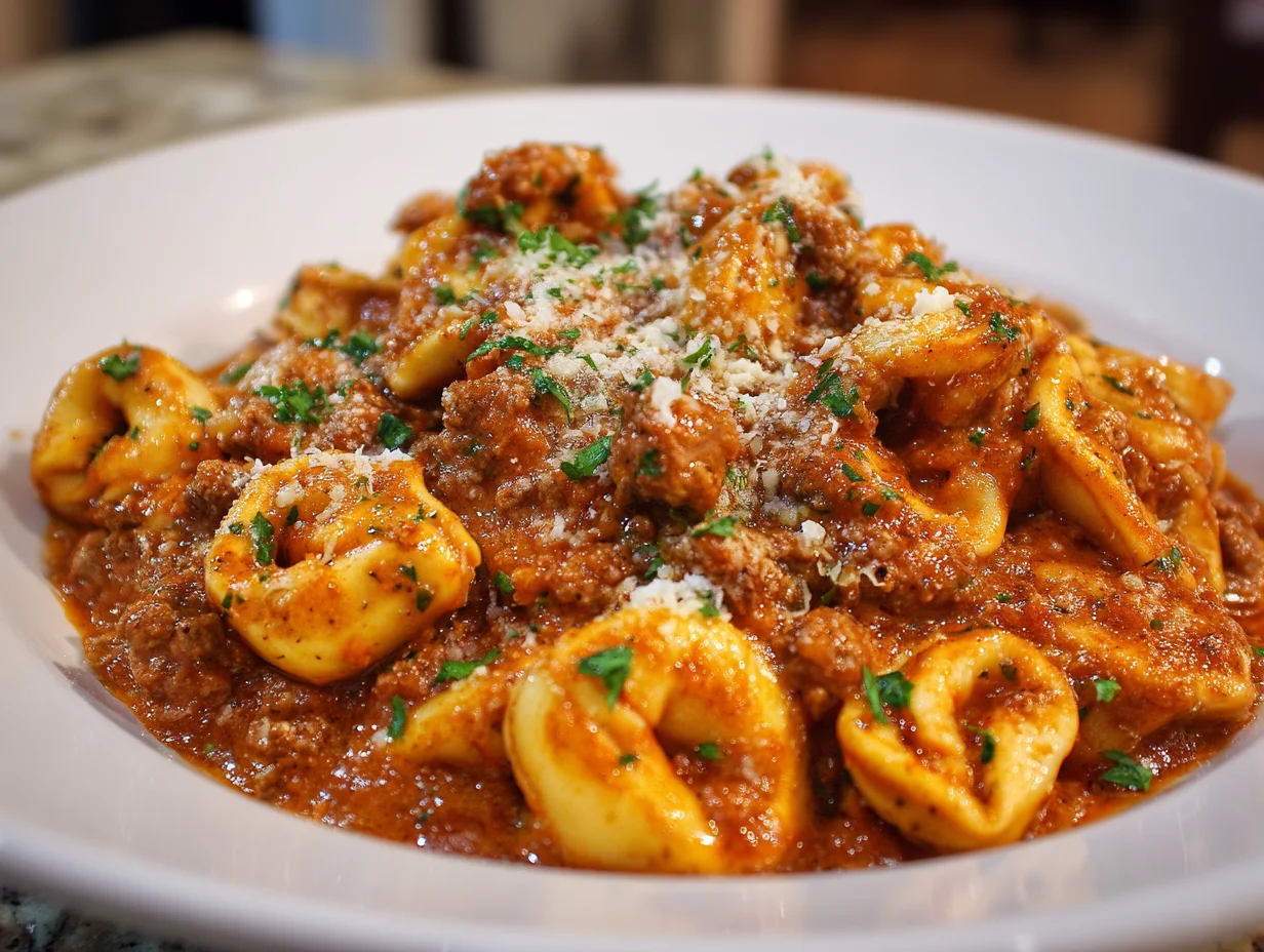 Cheese Tortellini With Meat Sauce