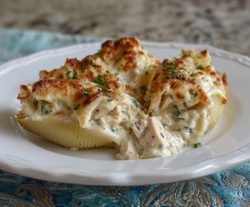 Cheesy Chicken Alfredo Stuffed Shells
