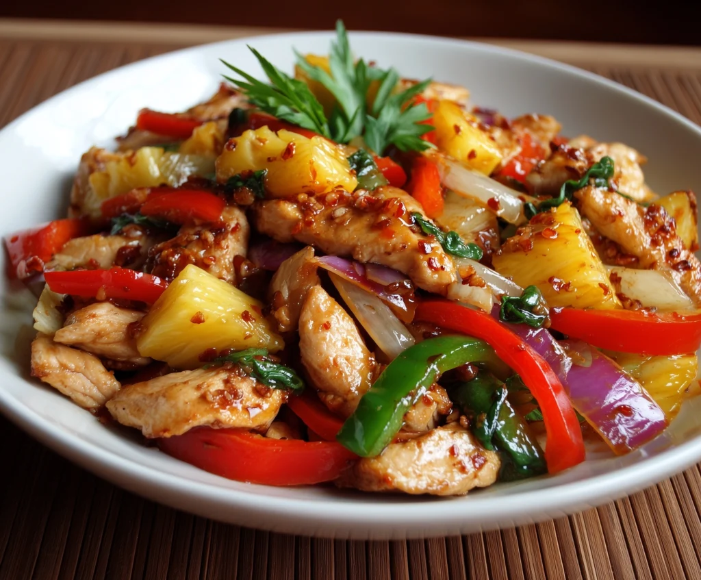 Chicken Stir-Fry With Pineapple and Peppers