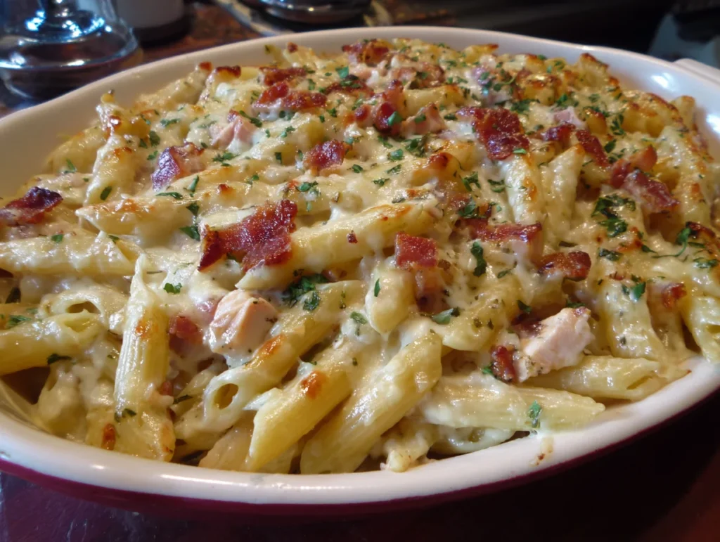chicken bacon alfredo casserole