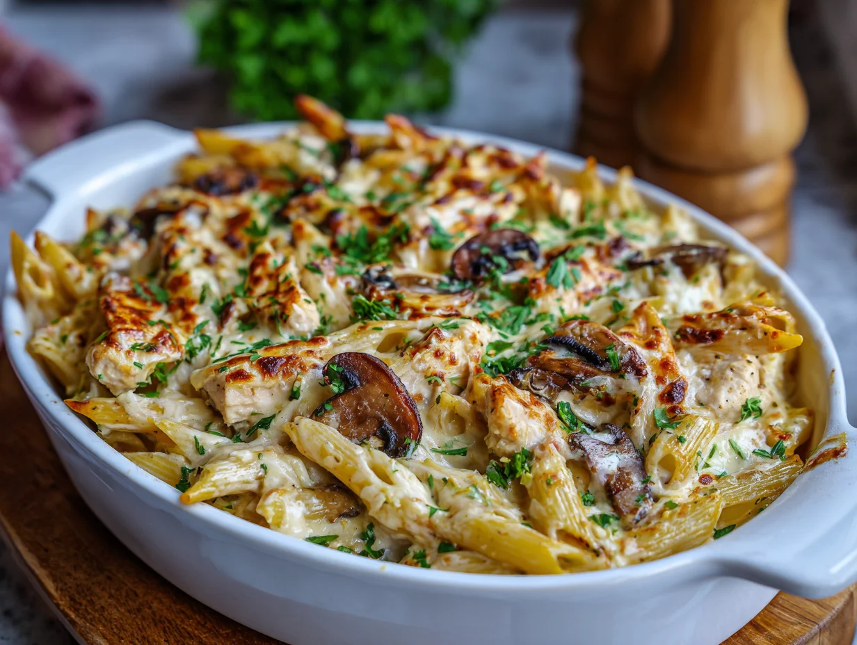 creamy chicken pasta bake