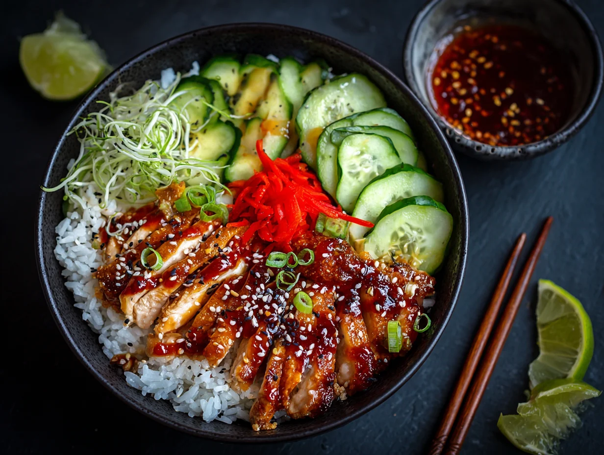 keto sticky chicken rice bowls recipe