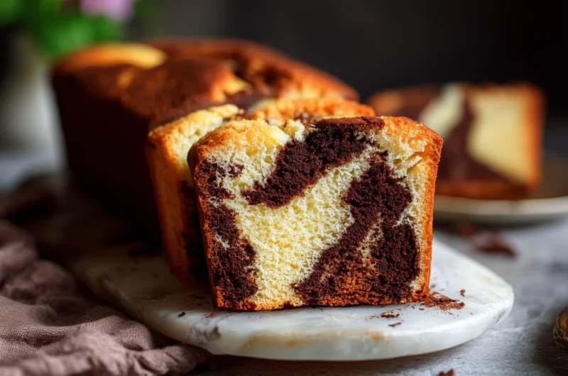 Deliciously Creamy Marble Cake Recipe with Cocoa Powder
