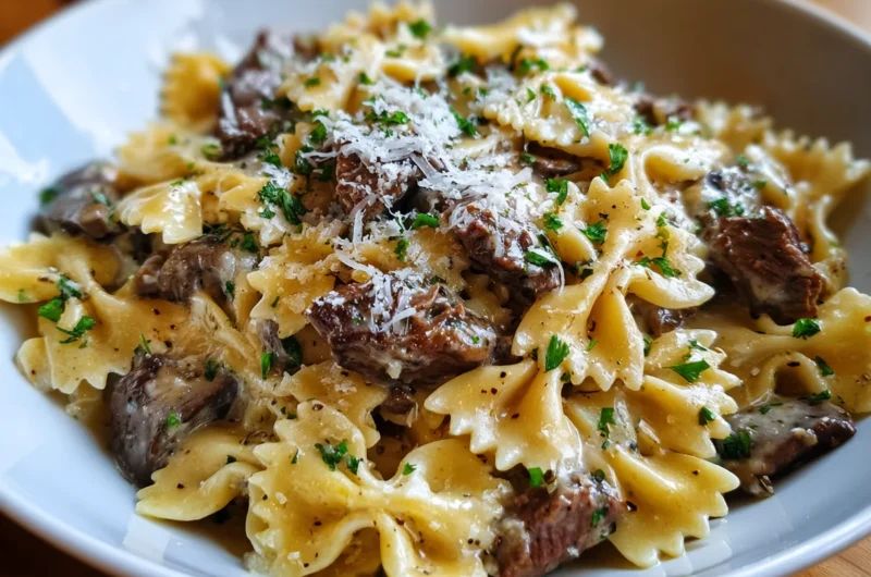 Creamy Beef and Bowtie Pasta Recipe