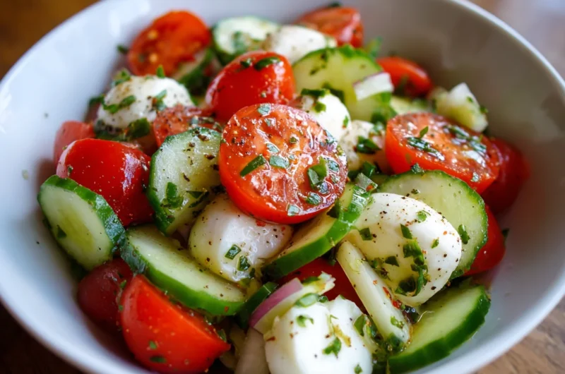 Fresh Cucumber Tomato Mozzarella Salad Recipe