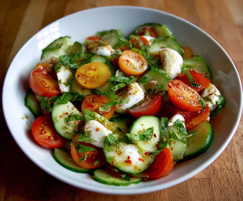 cucumber tomato mozzarella salad