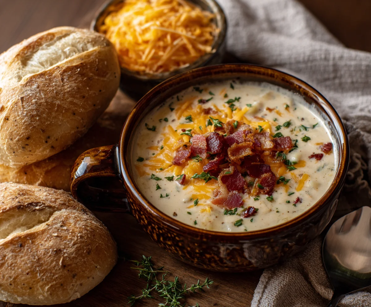 loaded cheesy potato soup