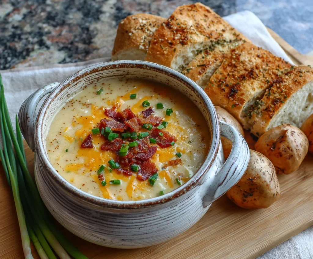 loaded cheesy potato soup