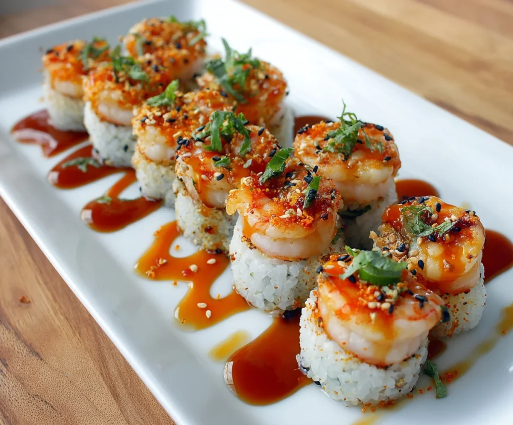 spicy shrimp roll sushi