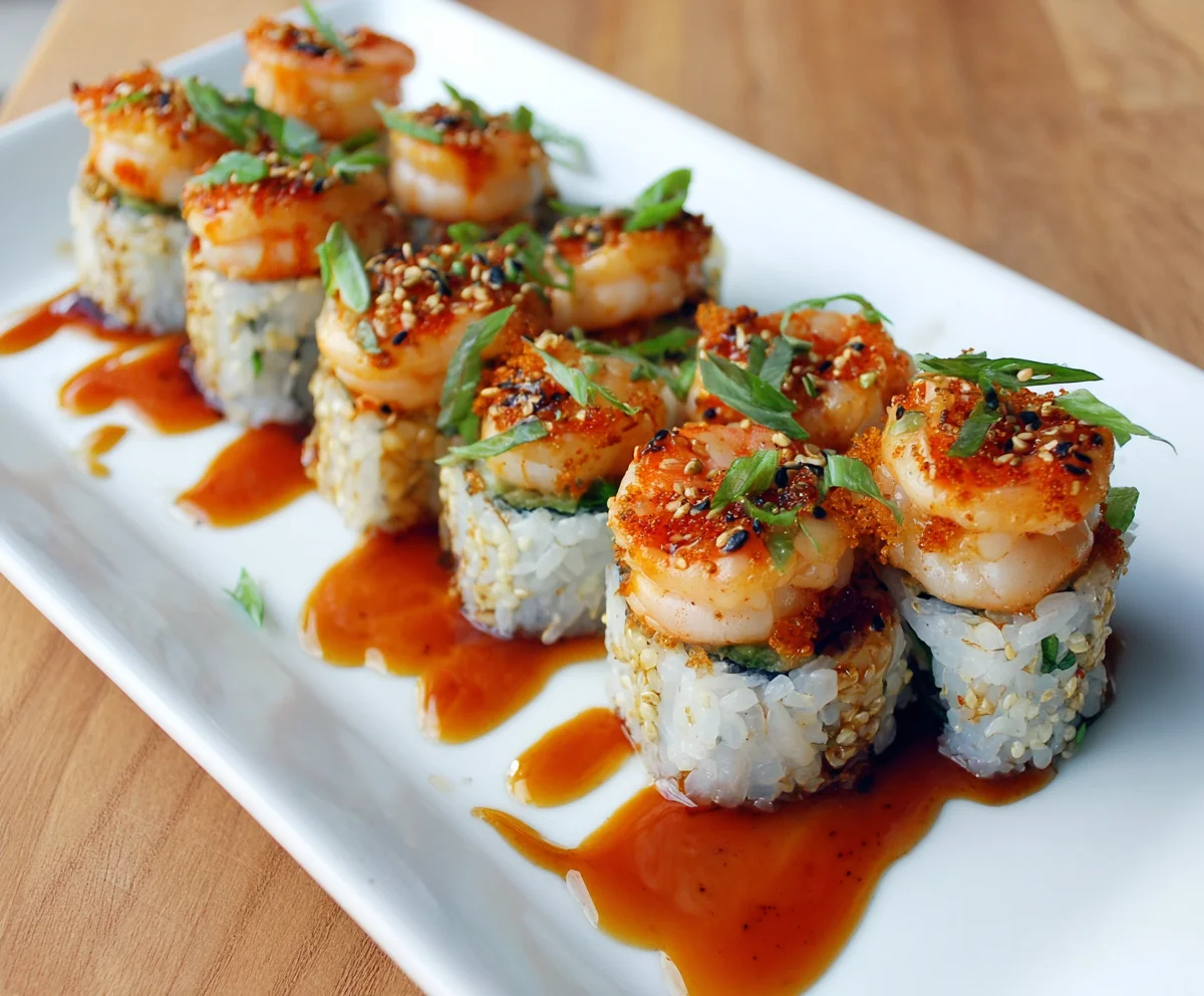 spicy shrimp roll sushi