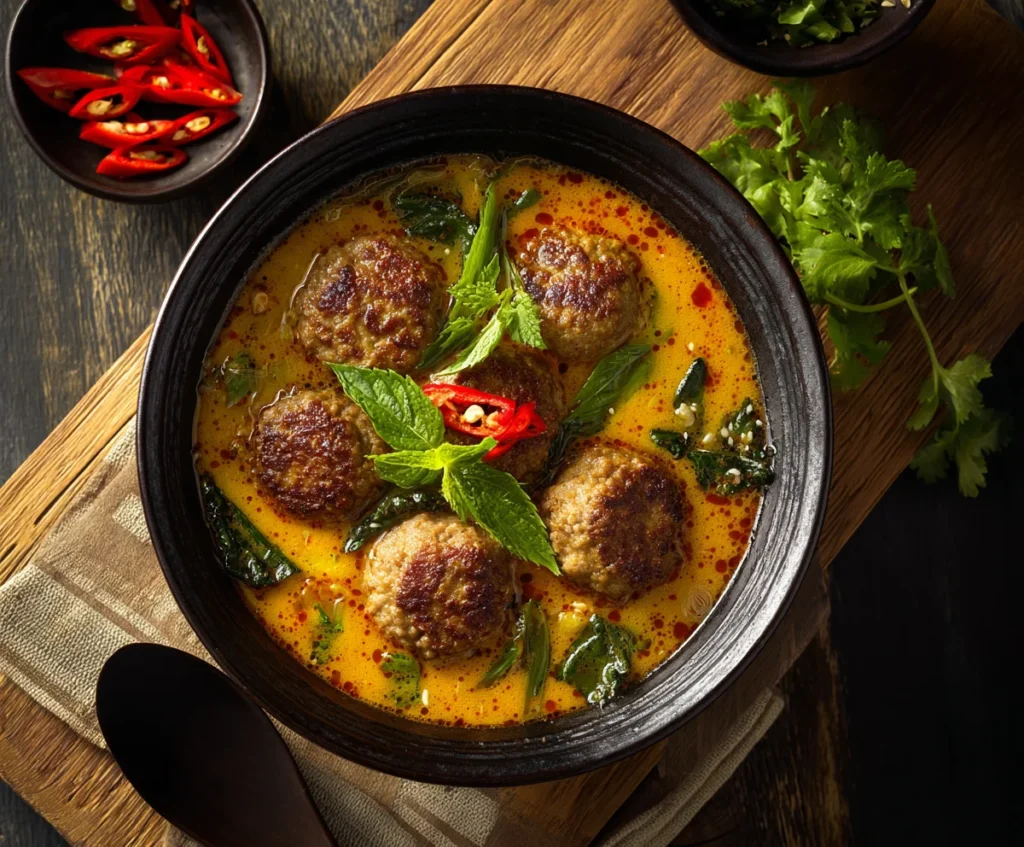 thai curry meatball soup