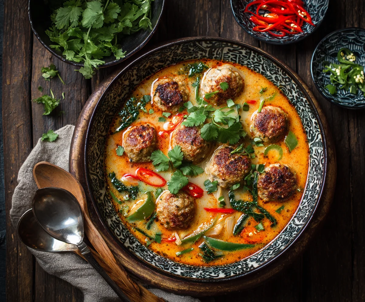 thai curry meatball soup