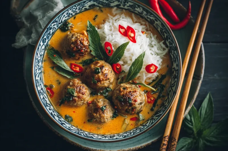 Bold Thai Curry Meatball Soup Recipe