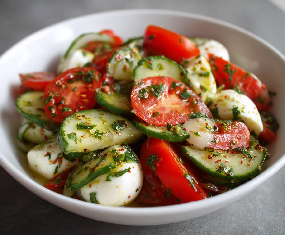 cucumber tomato mozzarella salad