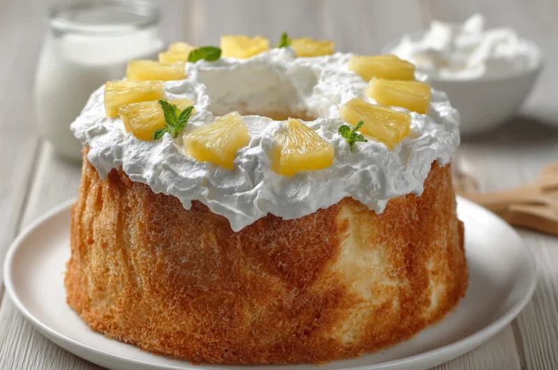 Light Pineapple Angel Food Cake Recipe